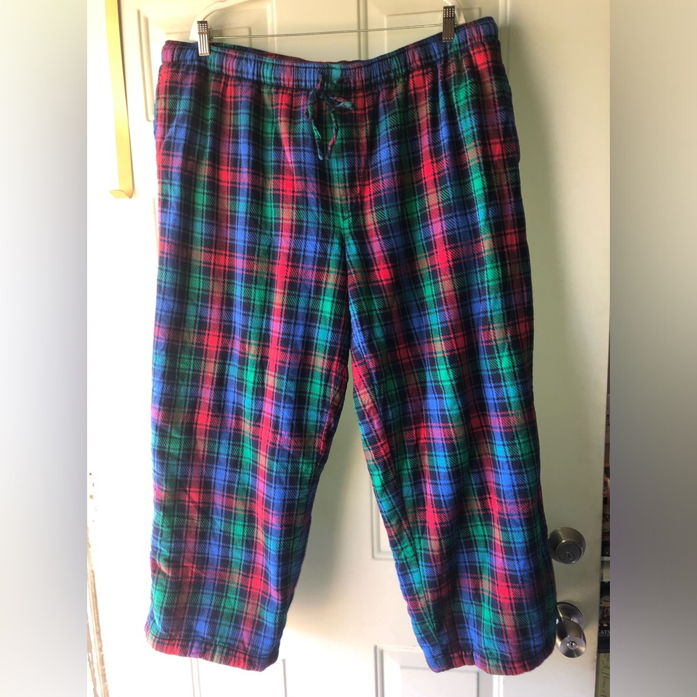 Lands End plaid Sherpa-lined flannel pants size XXL